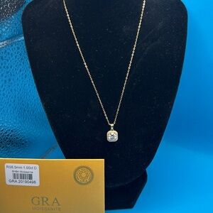 Certified 1.0 Moissanite carat Pendant Necklace‎ S925